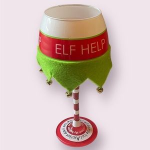 Christmas wine glass
